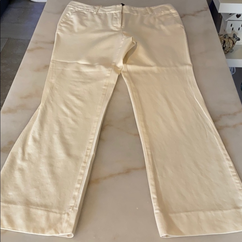 J. Crew Super 120’s Cream Slacks Wool Pants